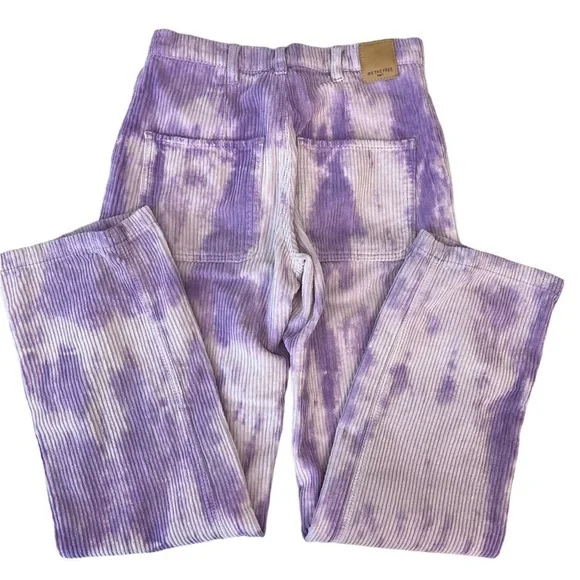 We the Free People Reese Purple Tie Dye Corduroy Pants Size 26 - Picture 4 of 11